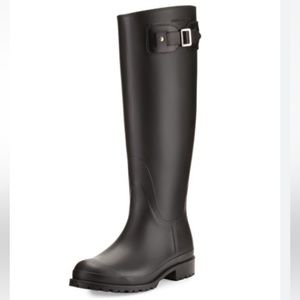 Saint Laurent Festival Tall Rubber Rain Boot, Black Size 35
